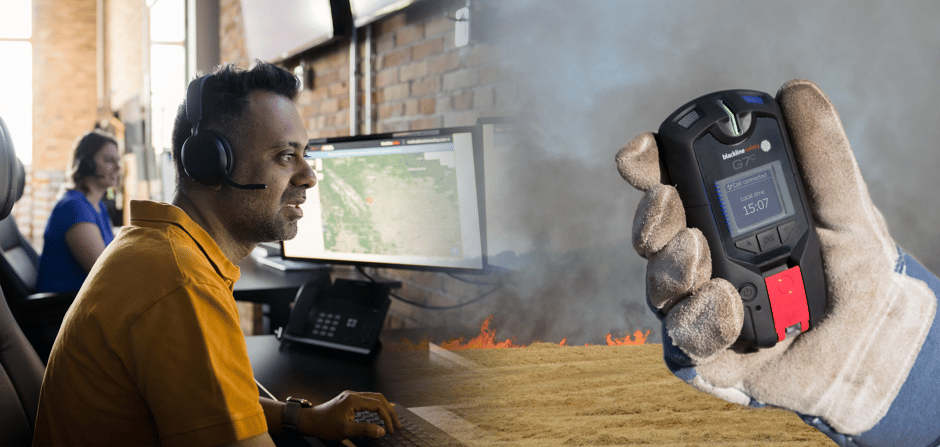 G7c communiceert met het SOC van Blackline Safety om te voorkomen dat een bosbrand zich verspreidt in het landelijke Texas.