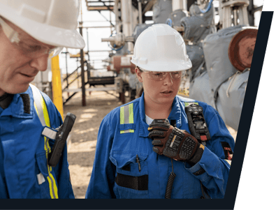 De G8 van Blackline werd gebruikt om medewerkers in het veld met elkaar te verbinden.