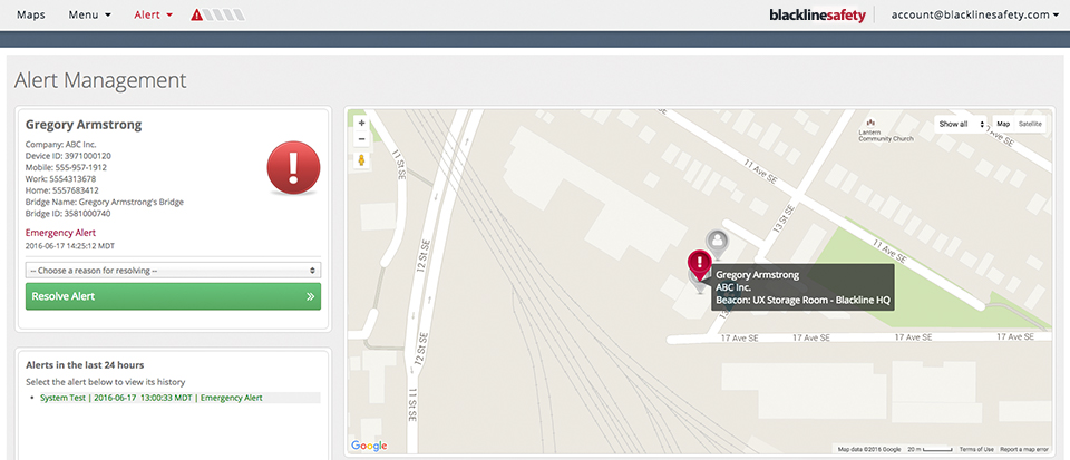 Red Dot Award Blackline Live-waarschuwing